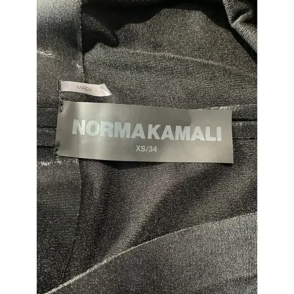 Norma Kamali Sleek Black Halter Turtle Side Slit Dress Size XS - Picture 4 of 6